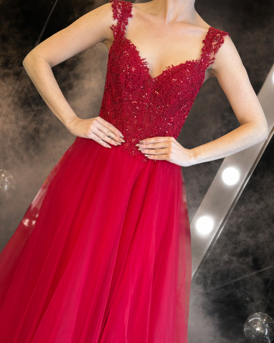 Crimson Royale Ball Gown