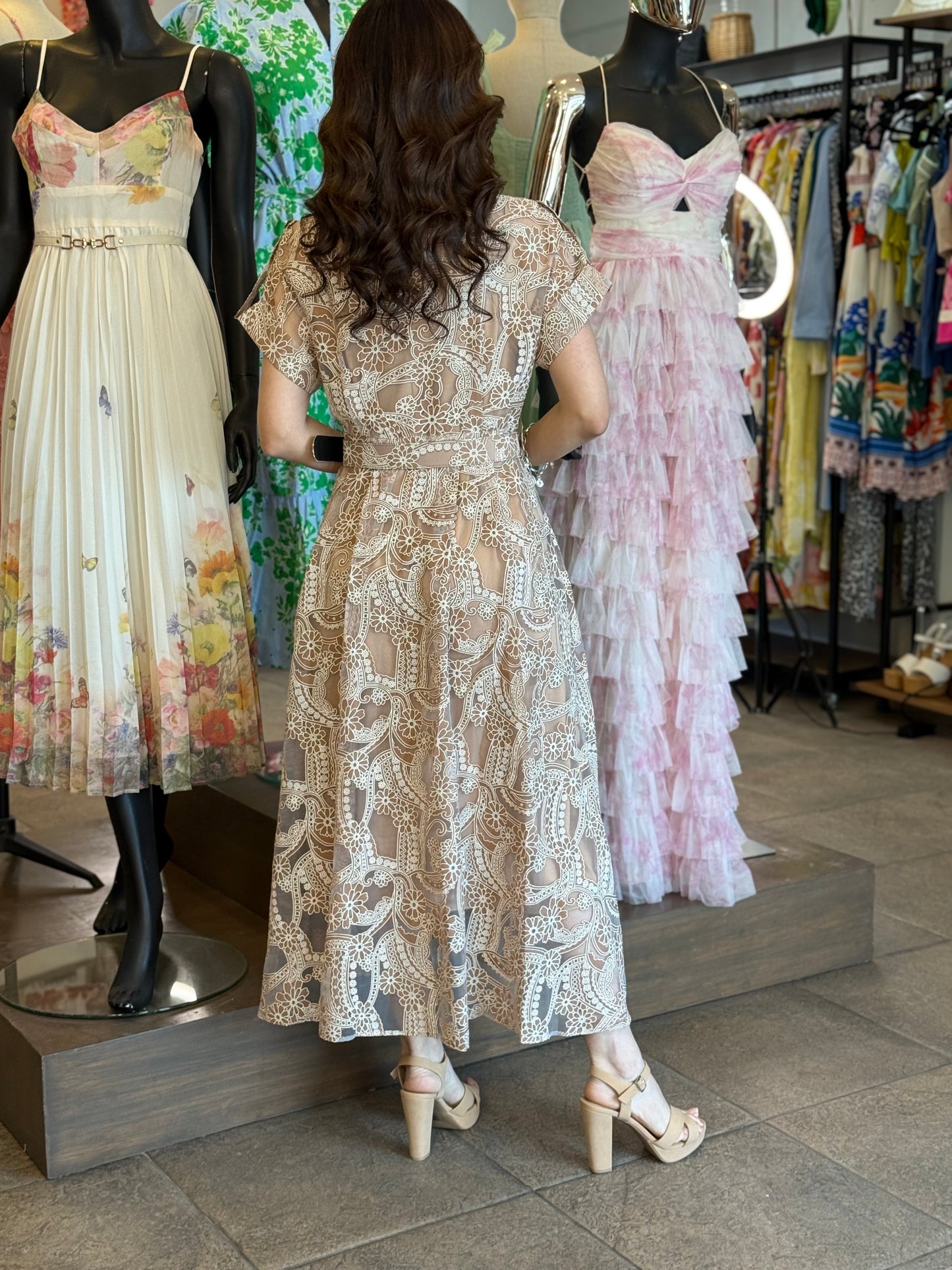 Champagne Lace Garden Dress