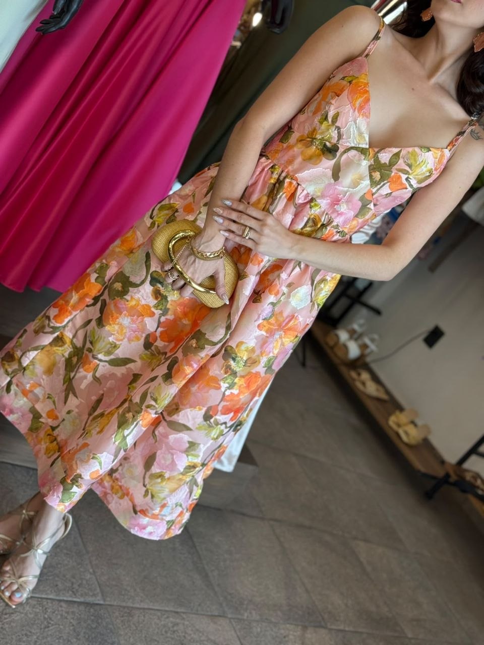 Sunset Bloom Midi Dress