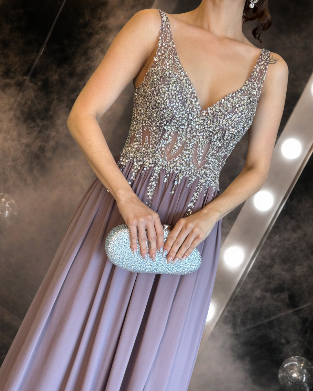 Silver Mist Evening Gown