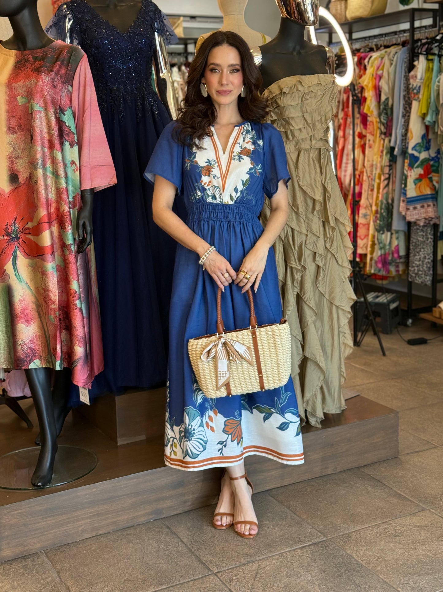 Ocean Bloom Midi Dress