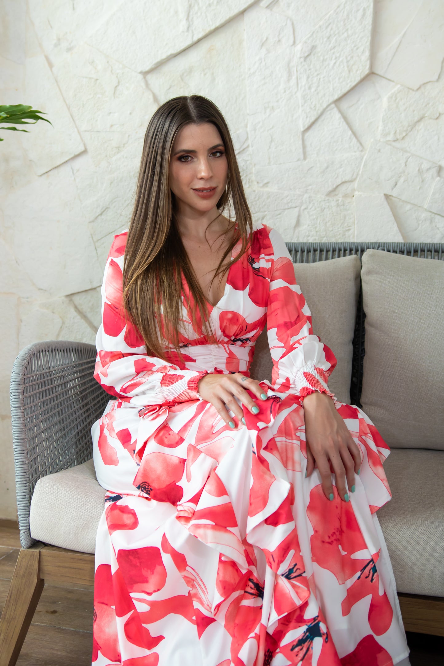 Vestido Red Bloom