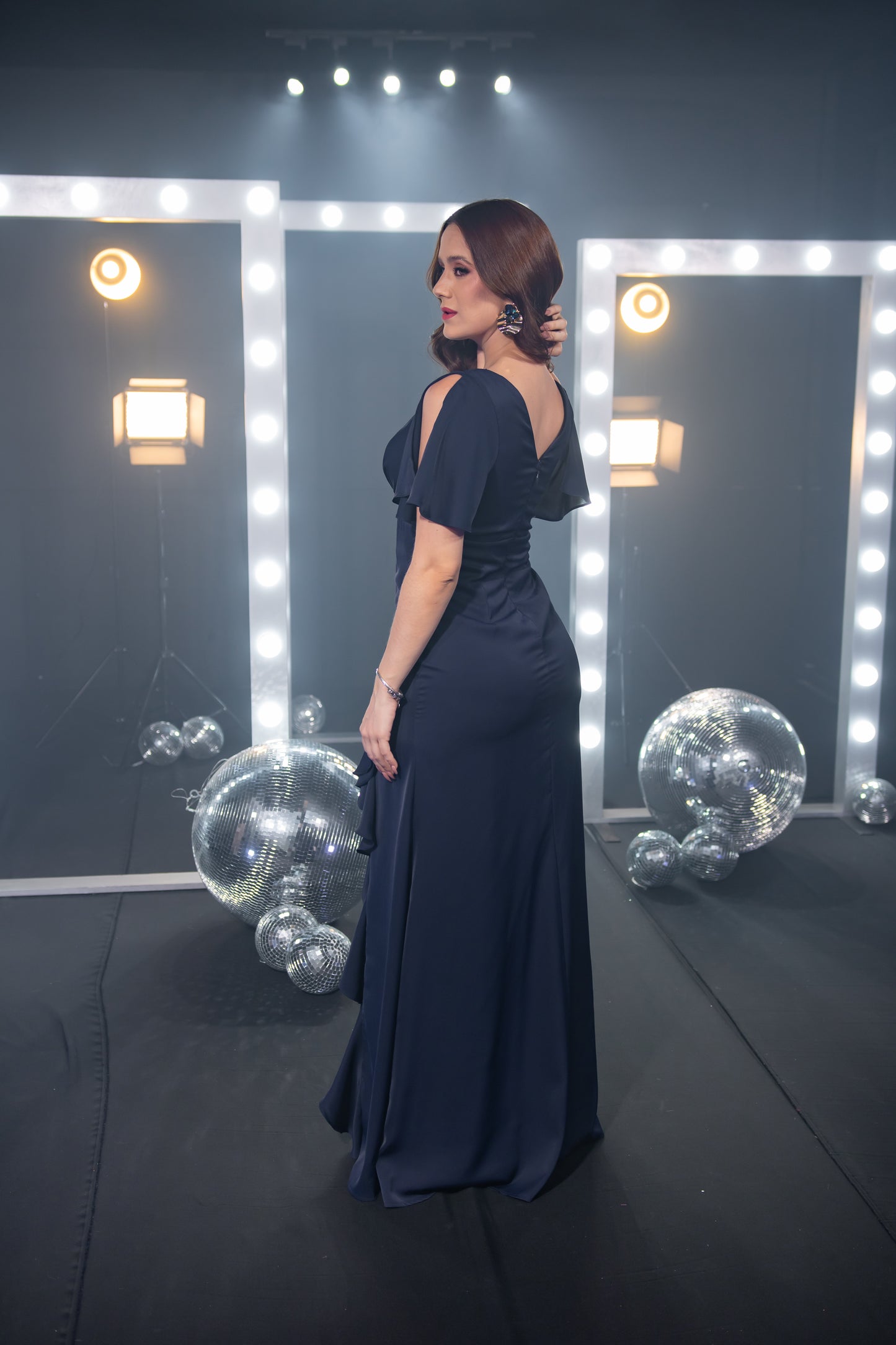 Midnight Ruffle Gown