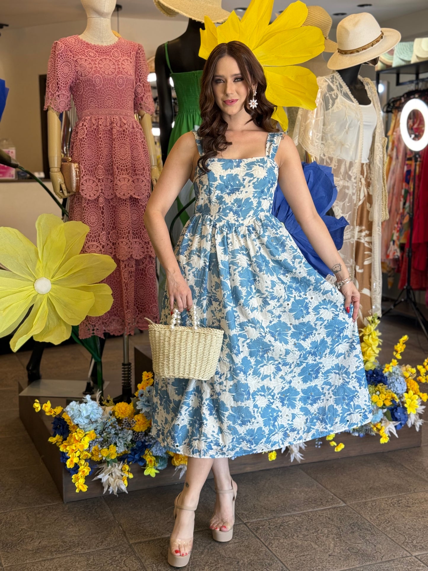 Vestido Sky Bloom Embroidered