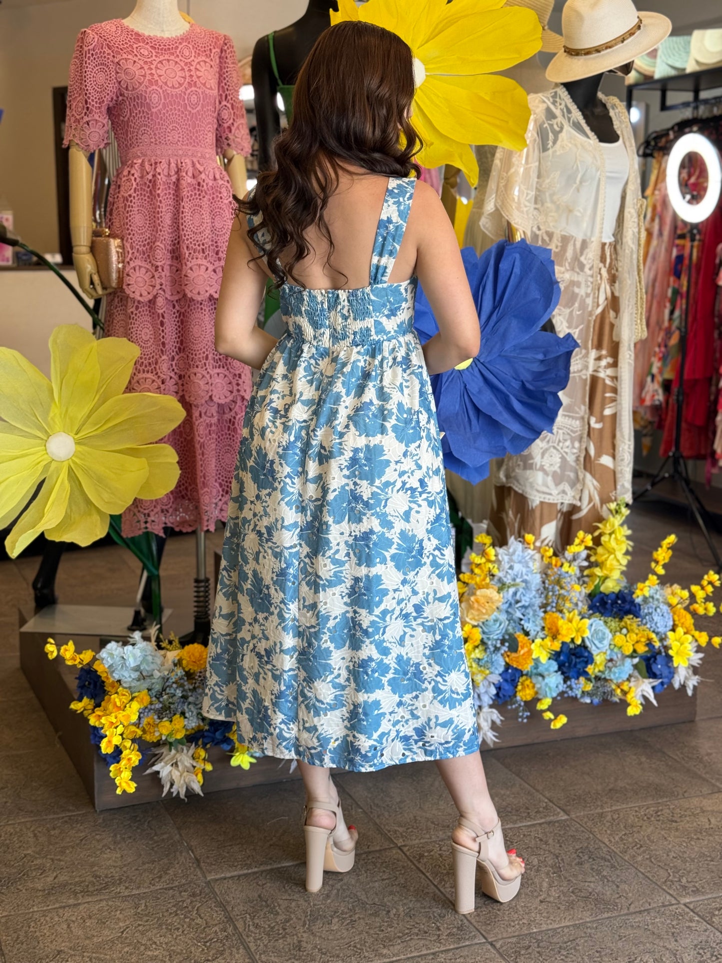 Vestido Sky Bloom Embroidered