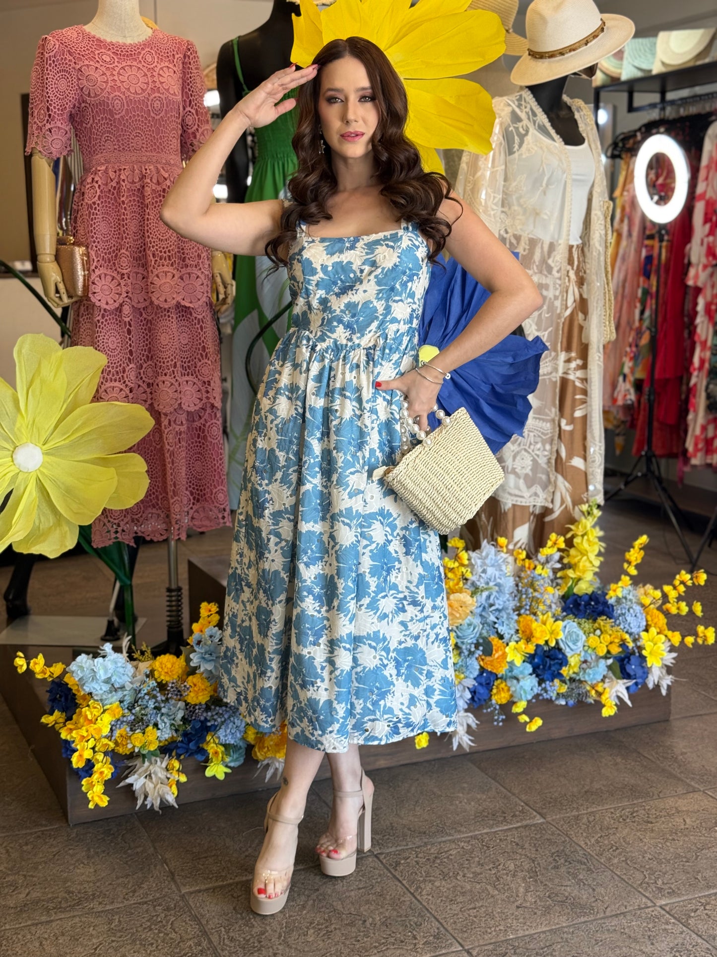 Vestido Sky Bloom Embroidered