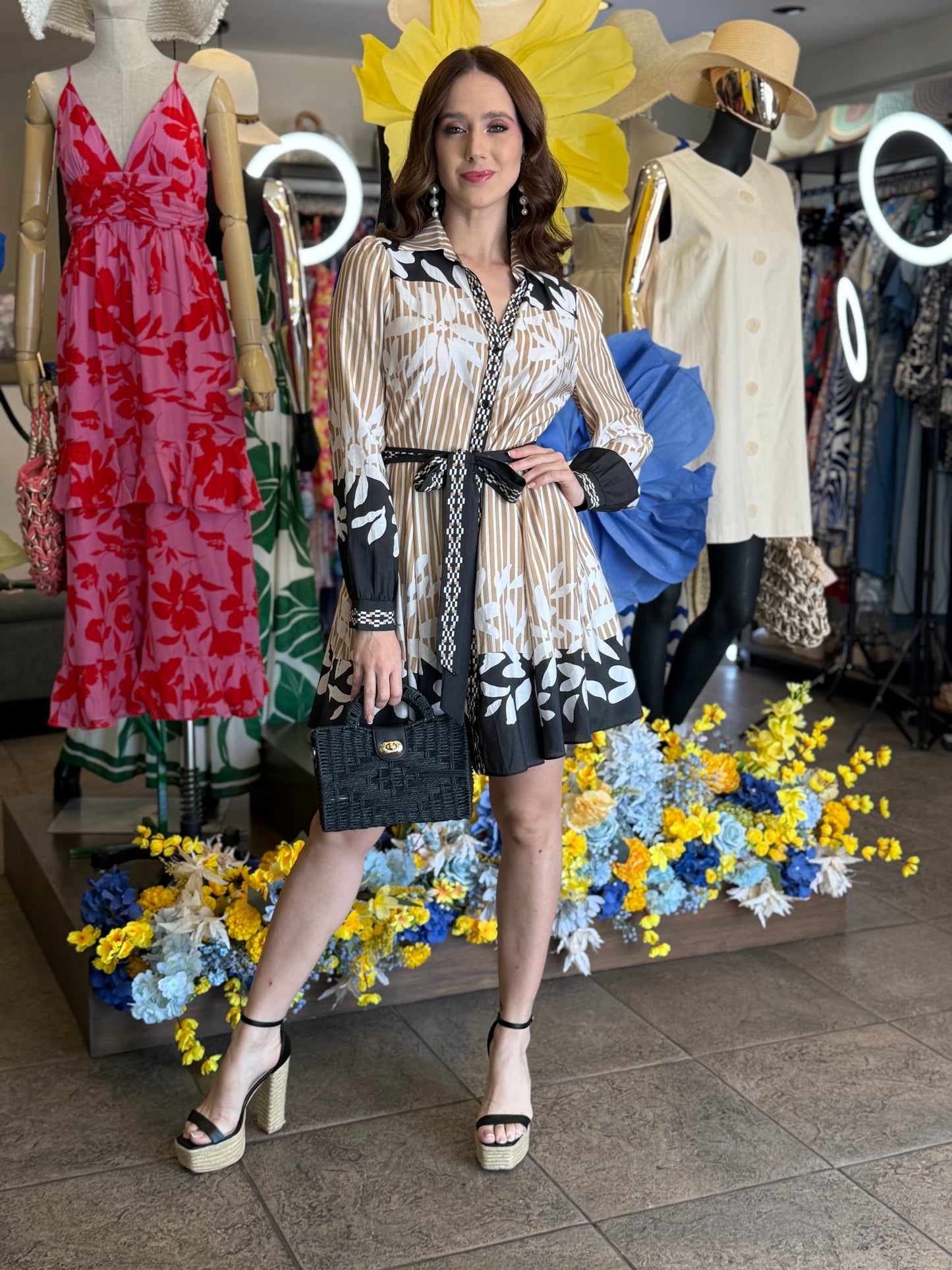 Savanna Bloom Shirt Dress