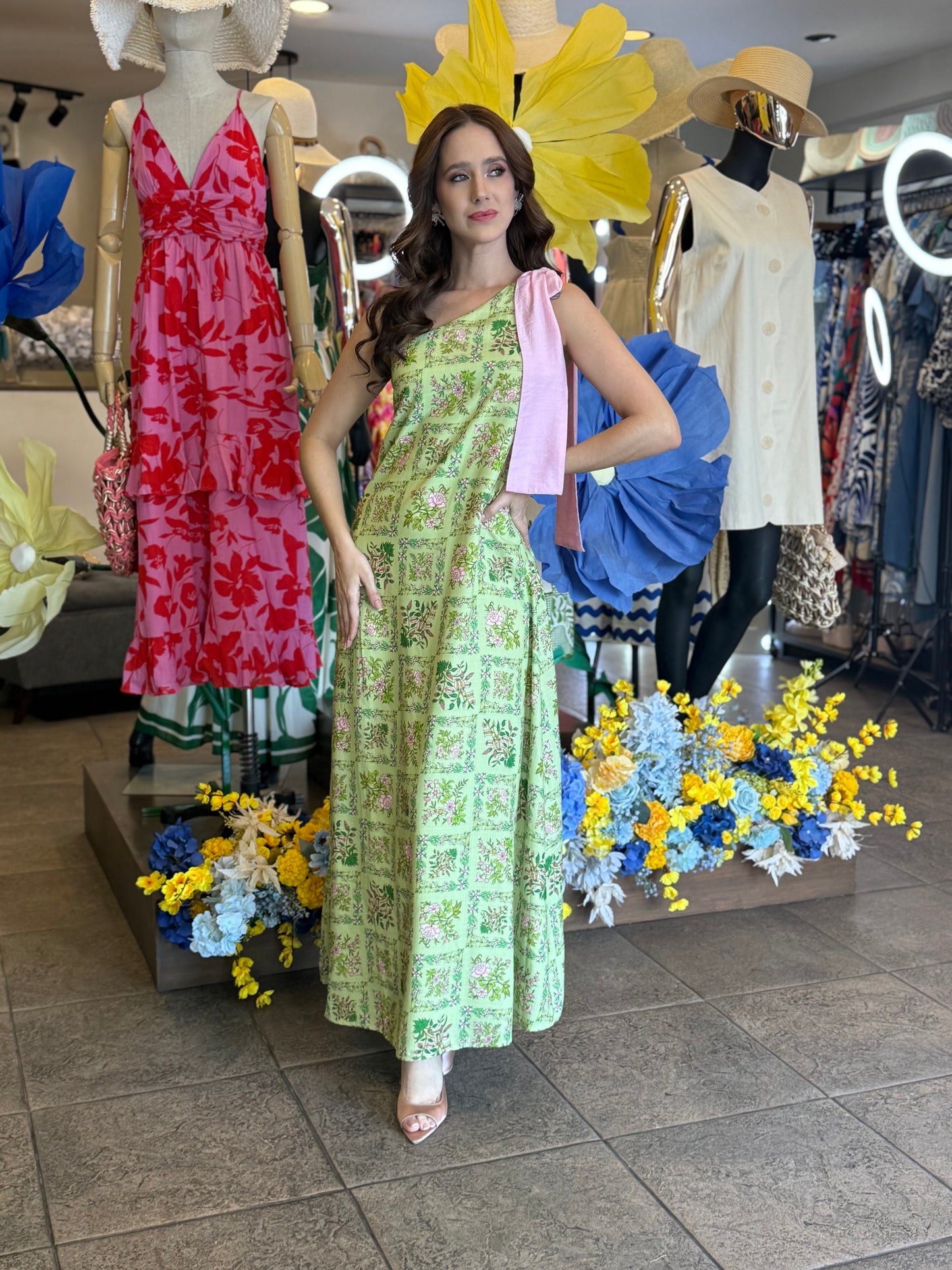 Garden Muse One-Shoulder Dress
