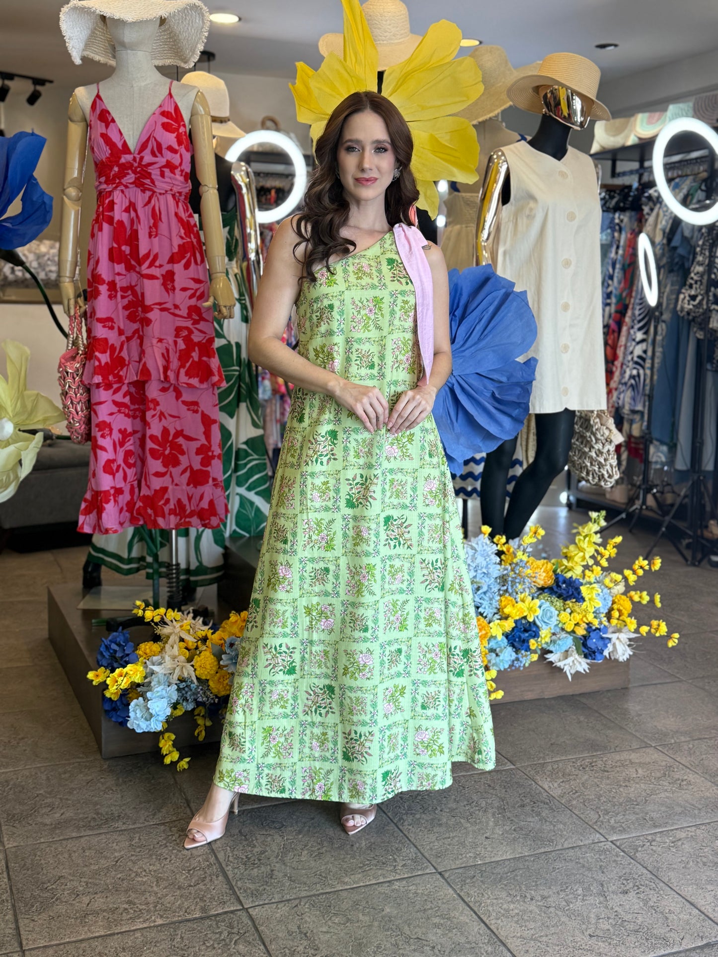 Garden Muse One-Shoulder Dress