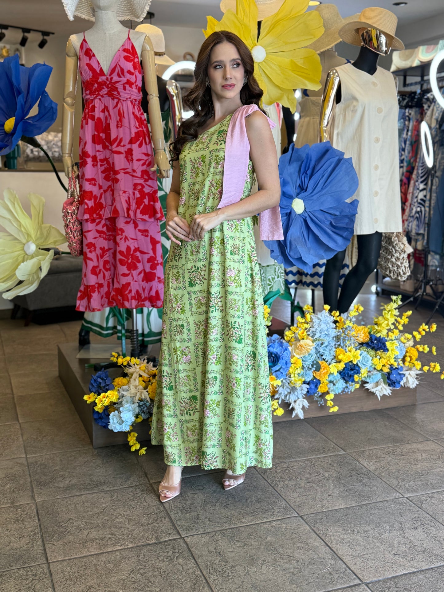 Garden Muse One-Shoulder Dress