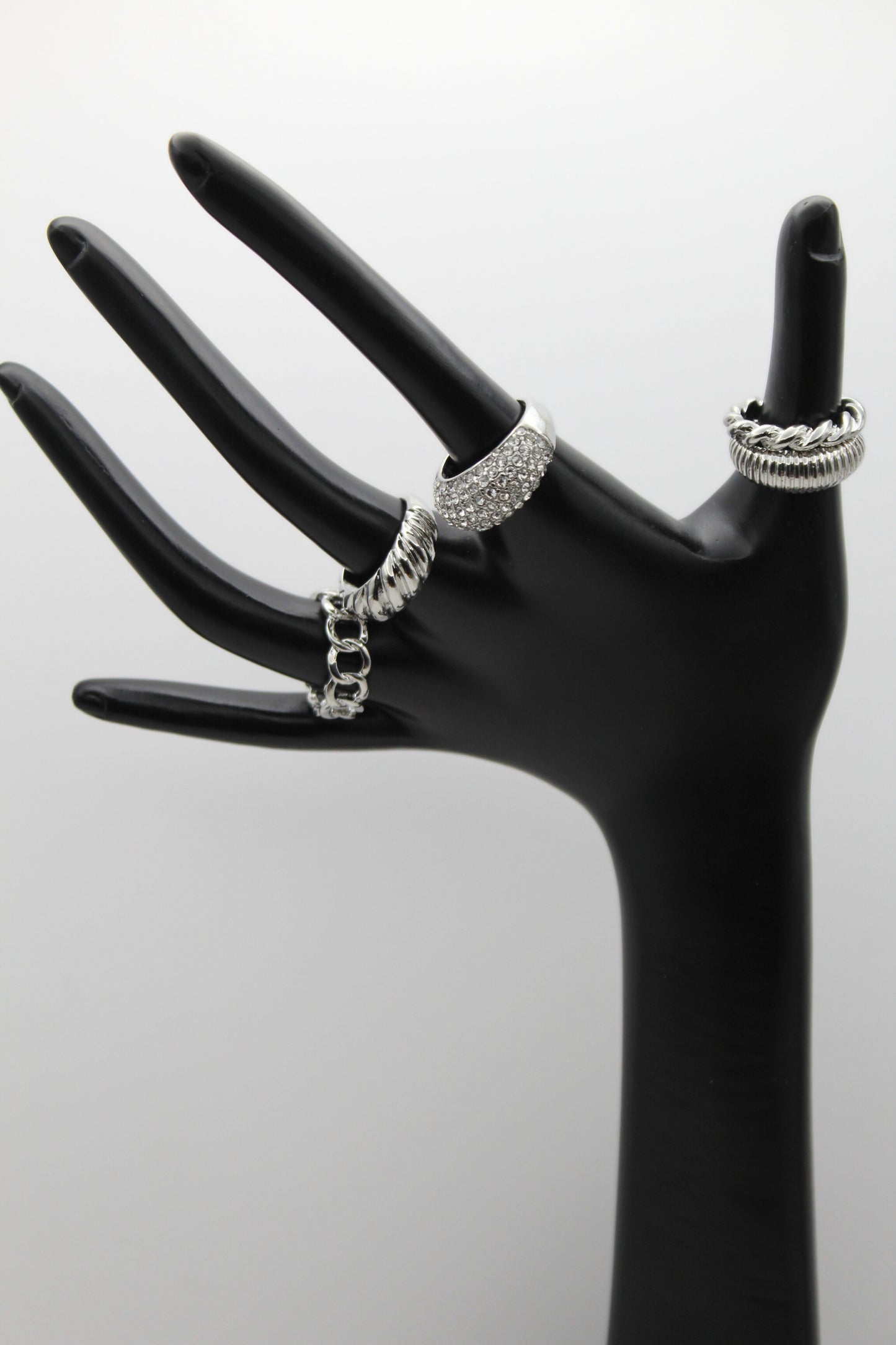 Silver Aura Ring Set