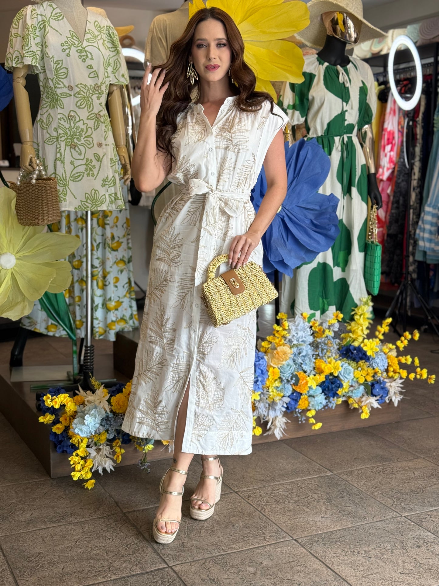 Golden Palm Dress