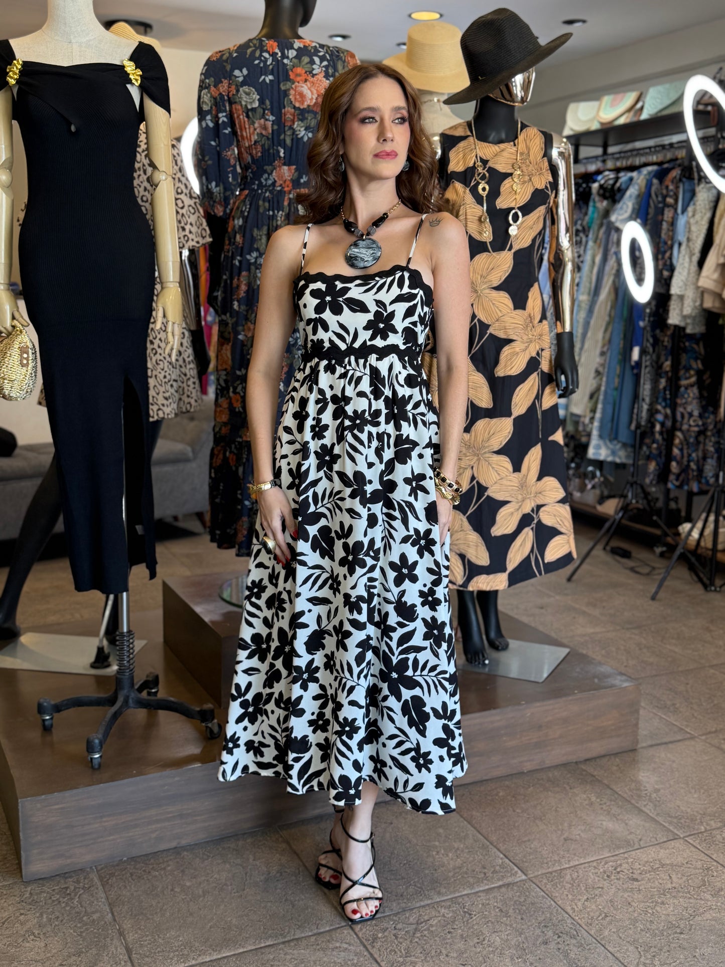 Monochrome Bloom Dress