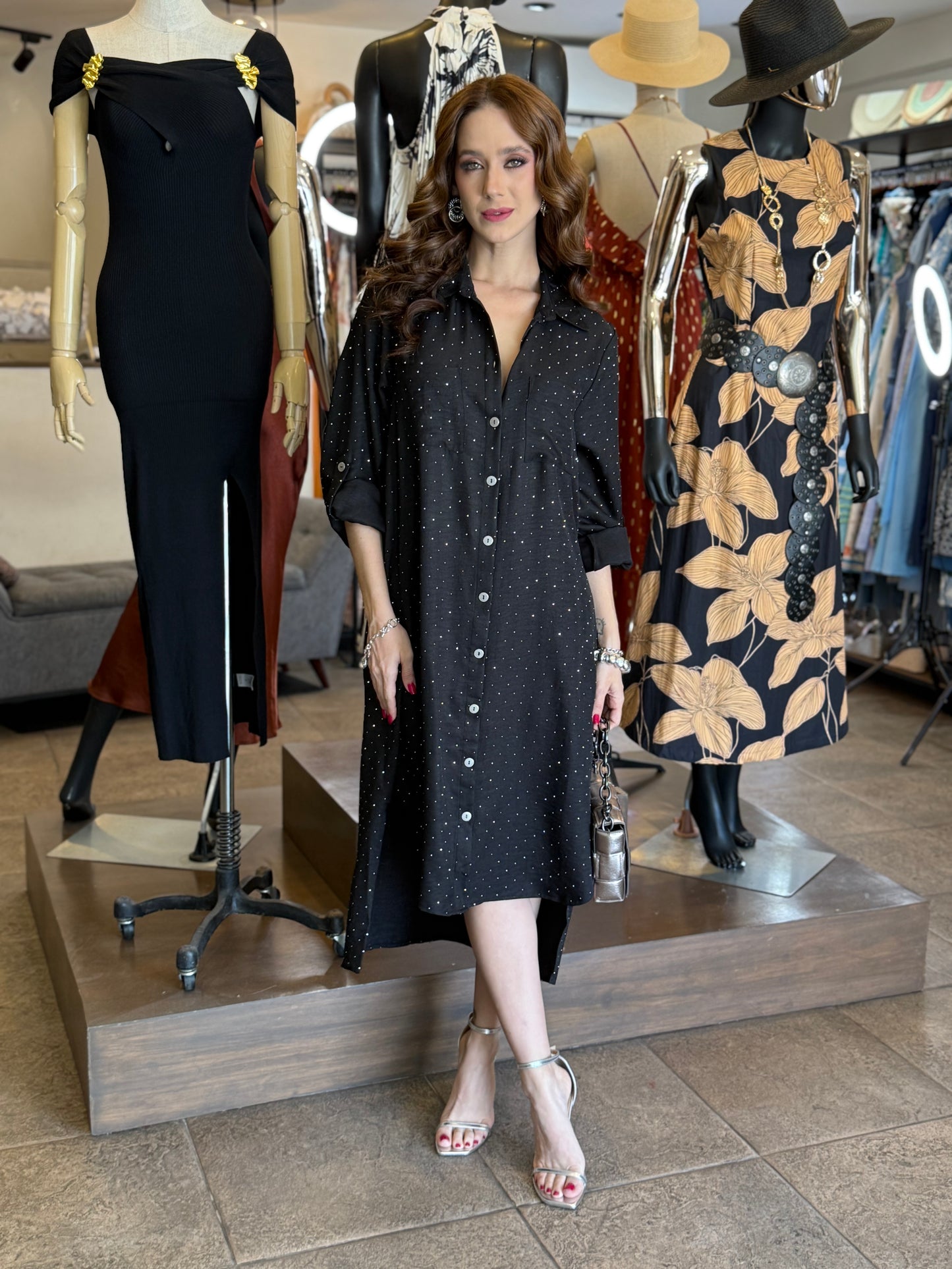 Midnight Dots Shirt Dress