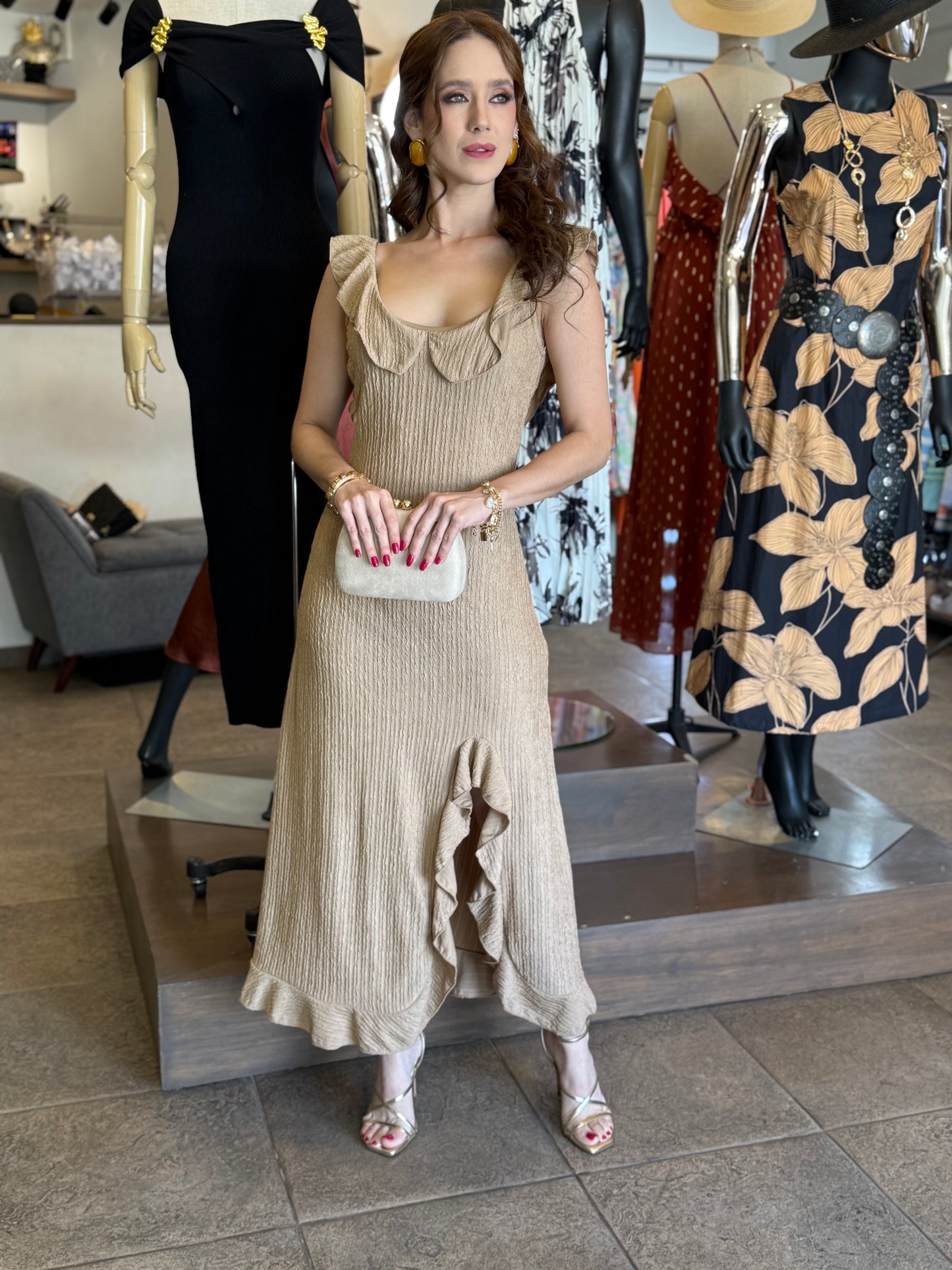Golden Whisper Dress