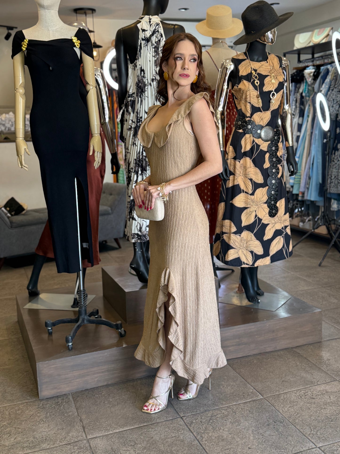 Golden Whisper Dress