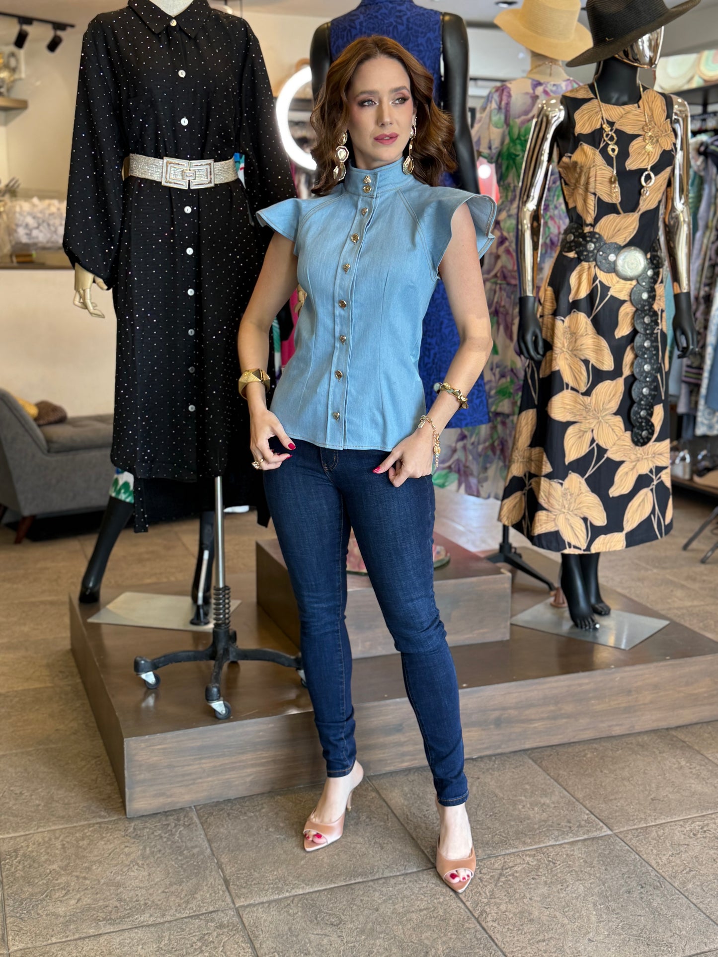 Denim Elegance Blouse