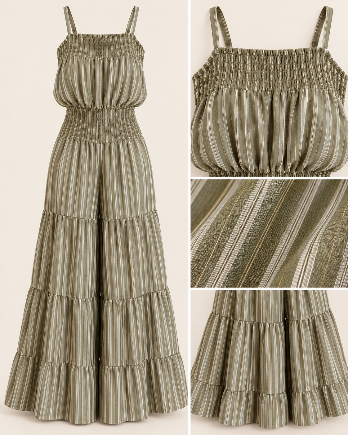 Olive Stripes Jumpsuit