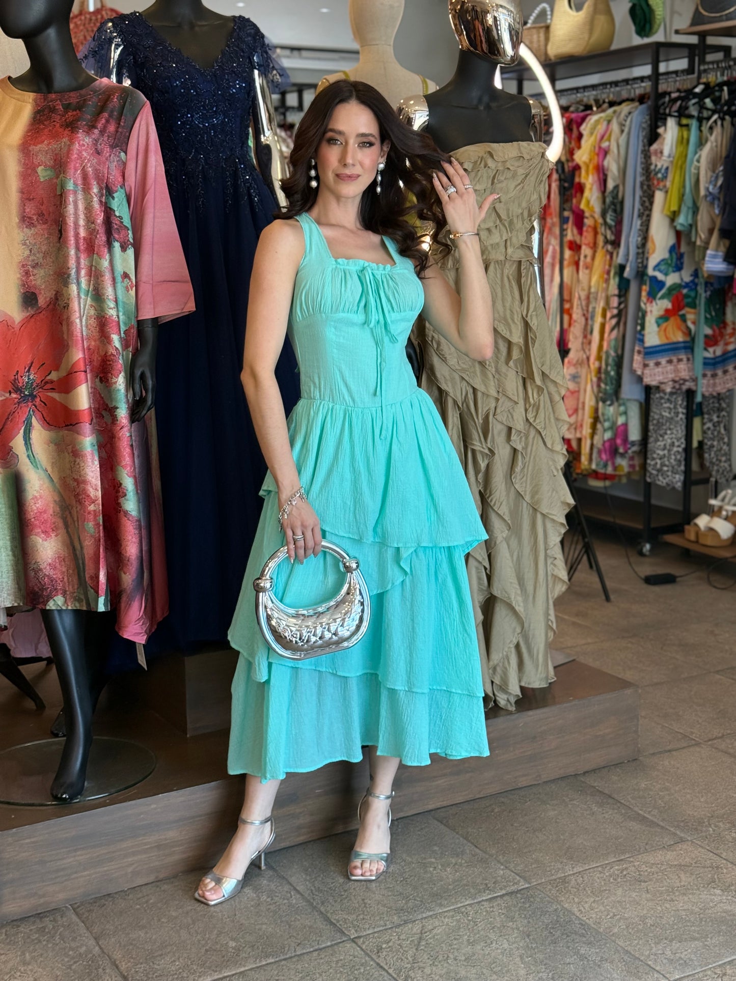 Sea Breeze Ruffle Dress