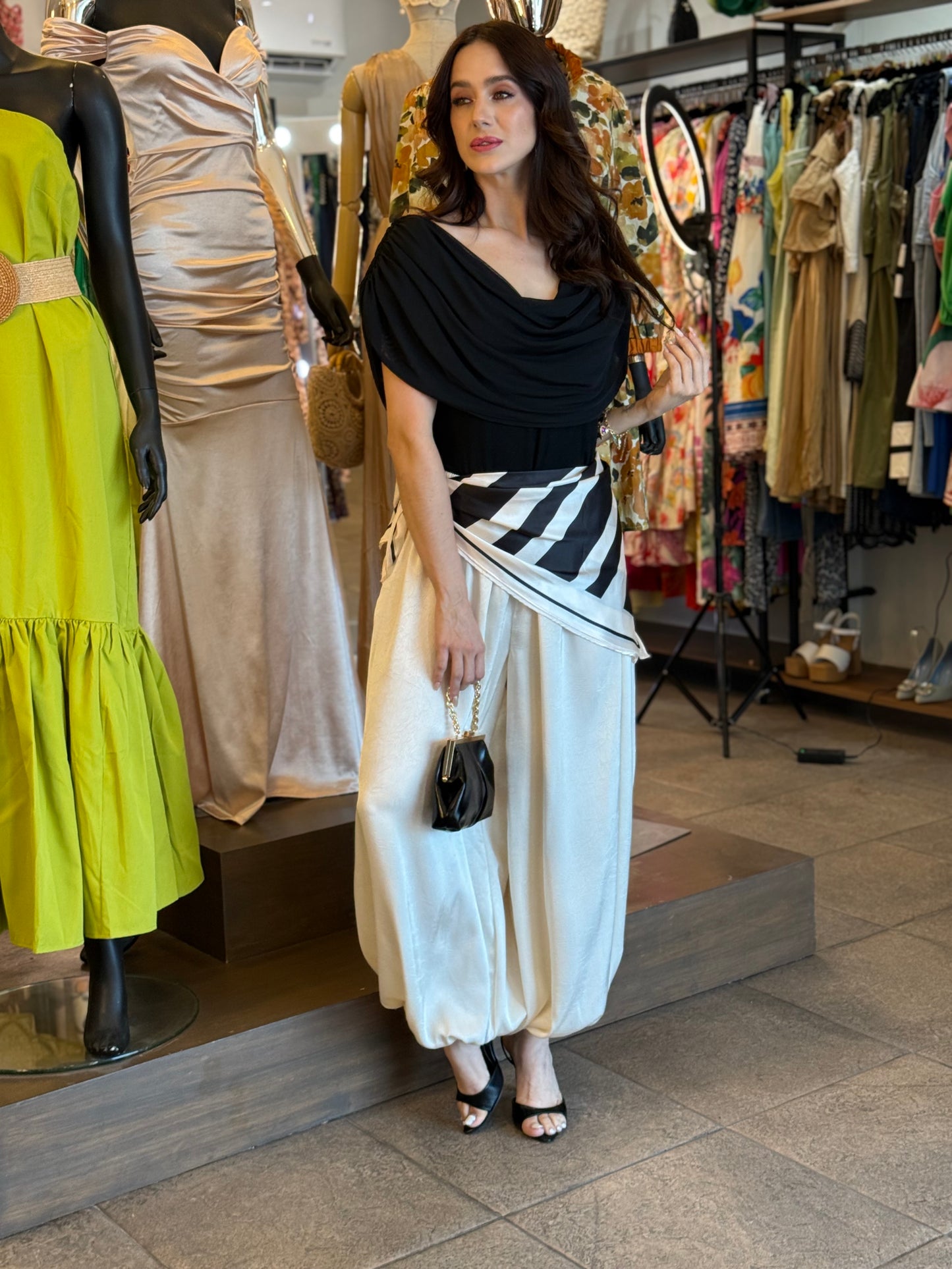Ivory Stripe Palazzo