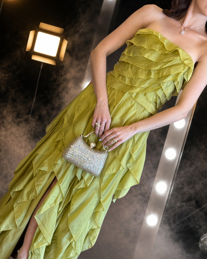 Olive Cascade Gown