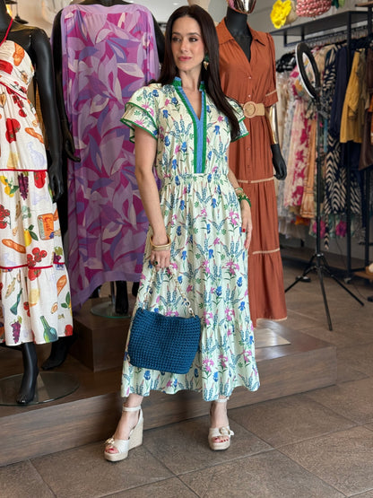 Botanical Harmony Midi Dress