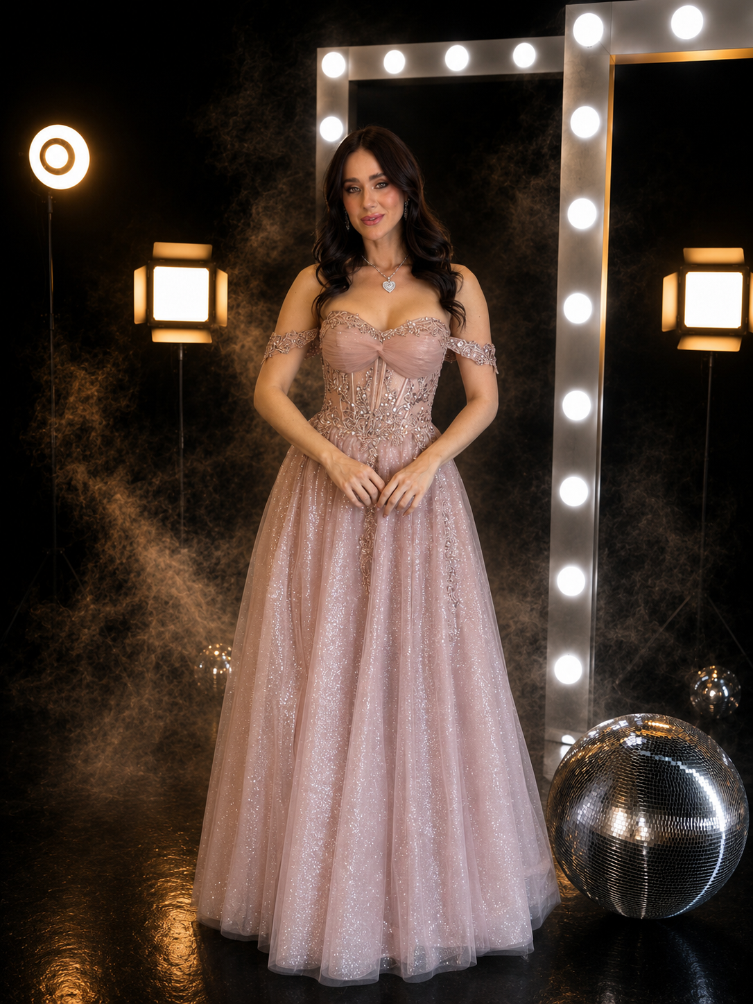 Rosé Stardust Gown