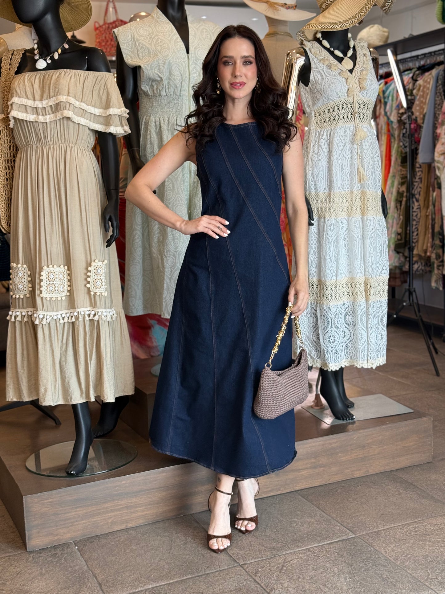 Indigo Grace Midi Dress