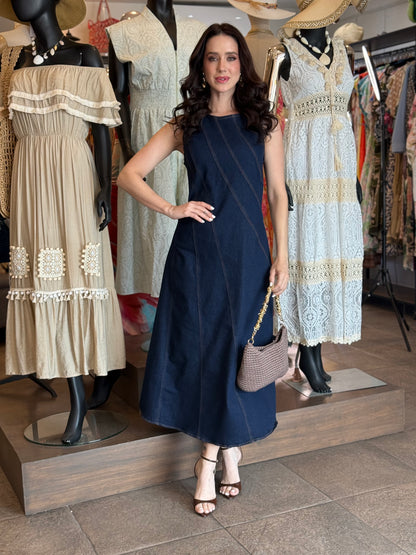 Indigo Grace Midi Dress