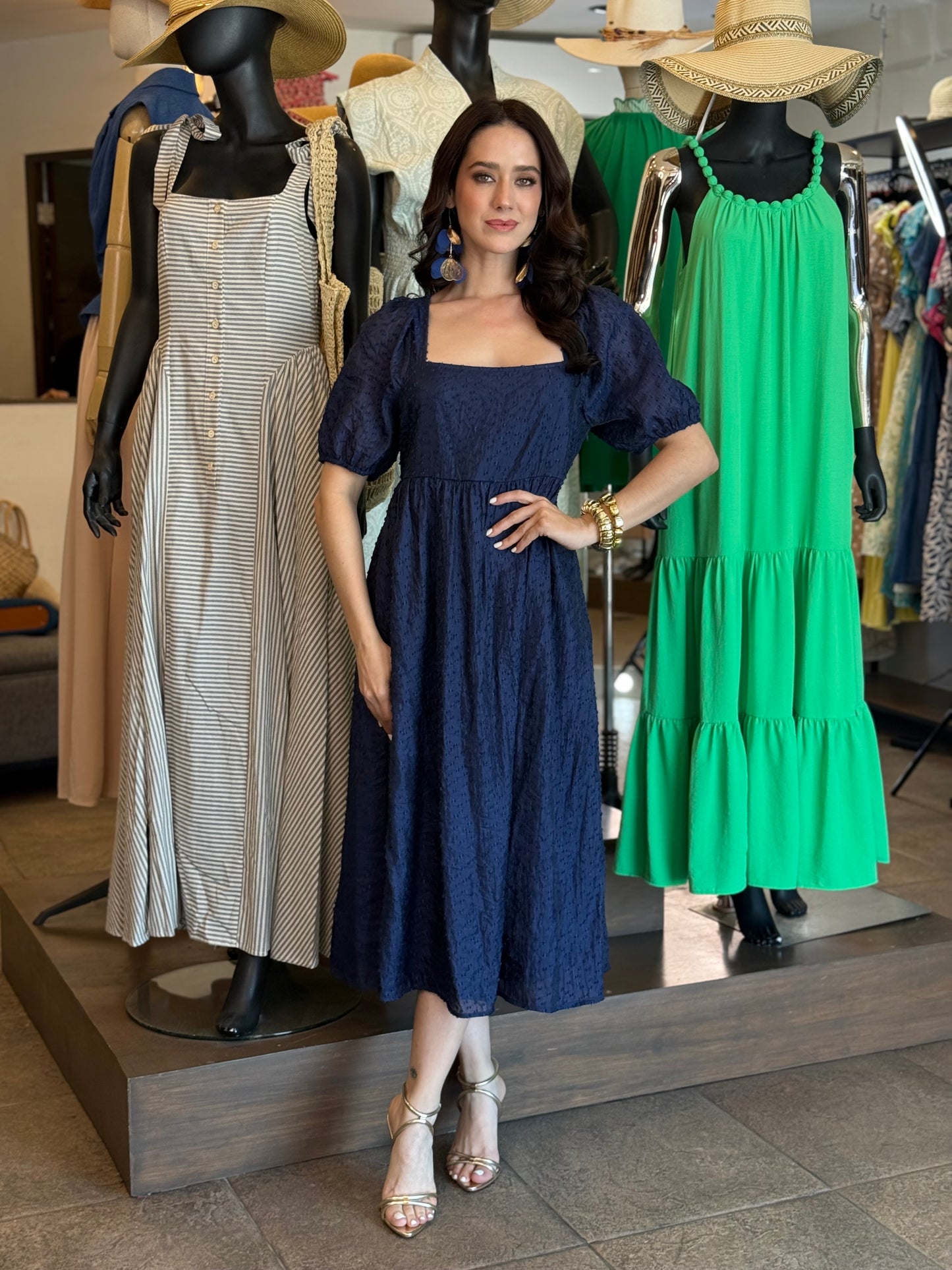 Midnight Elegance Midi Dress