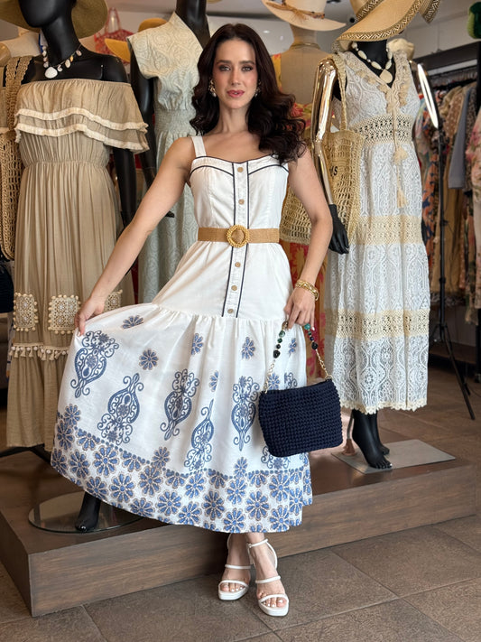 Mediterranean Charm Midi Dress