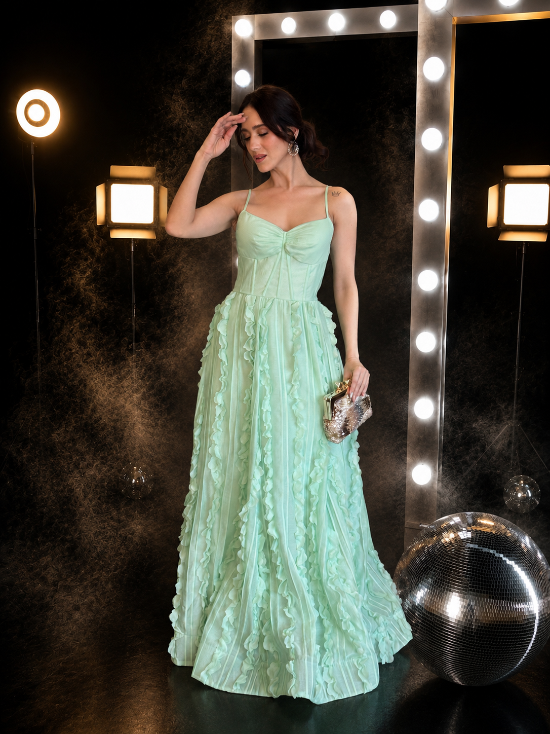 Mint Cascade Gown