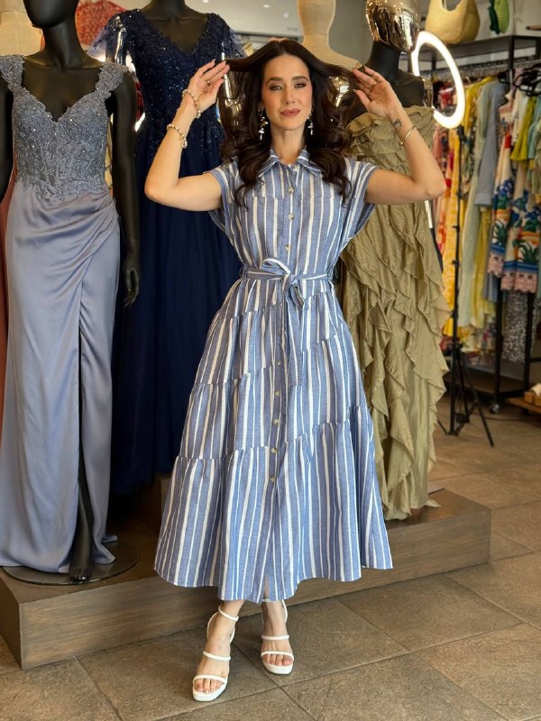 Santorini Breeze Midi Dress