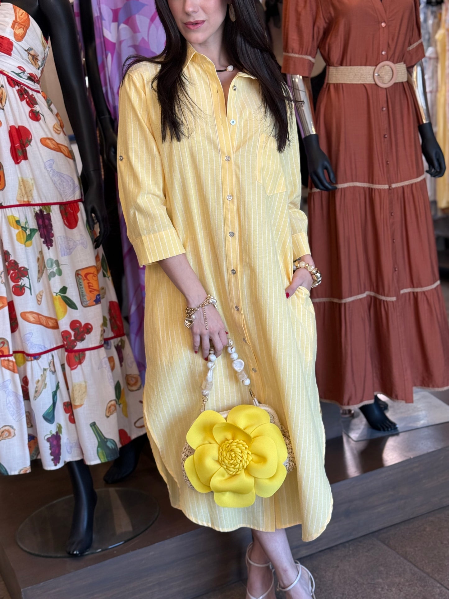 Golden Breeze Shirt Dress