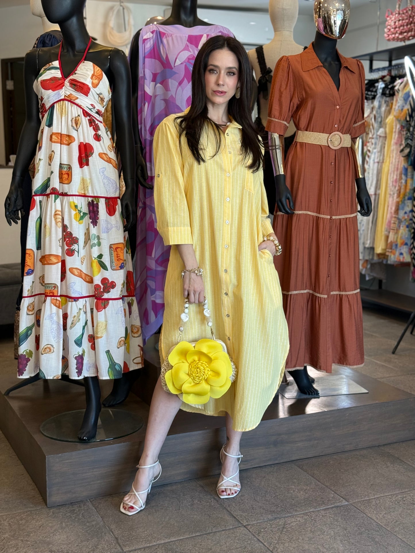 Golden Breeze Shirt Dress