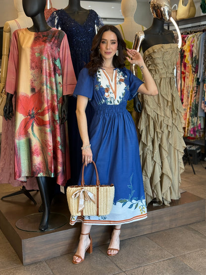 Ocean Bloom Midi Dress