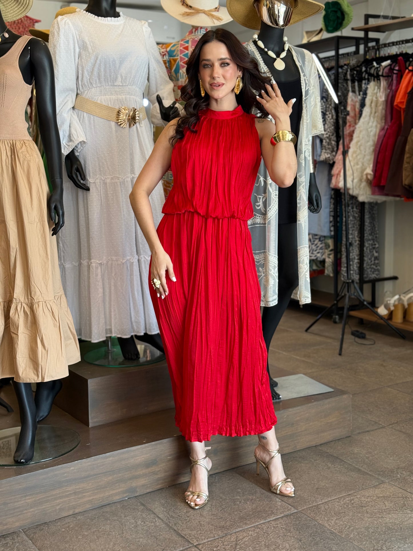 Scarlet Muse Pleated Dress