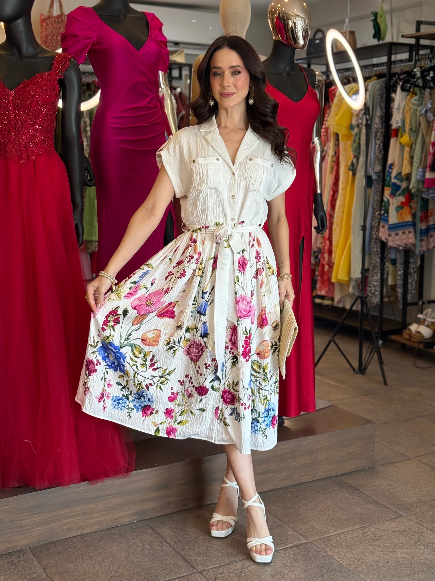 Botanical Romance Shirt Dress