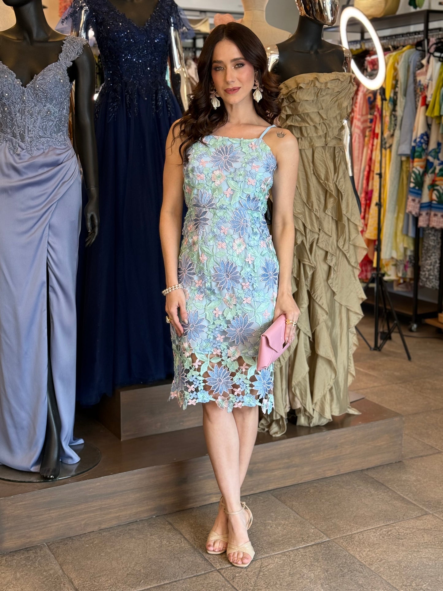 Blue Garden Lace Dress