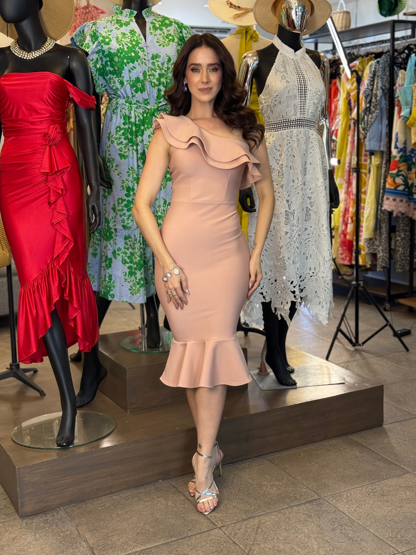 Blush Cascade Dress