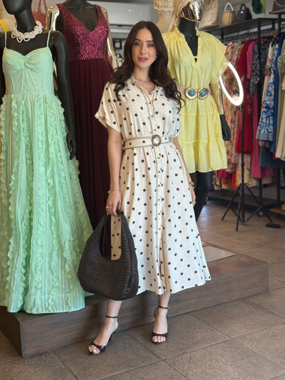 Vestido Ivory Dot Elegance Dress