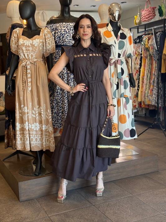 Midnight Grace Tiered Dress