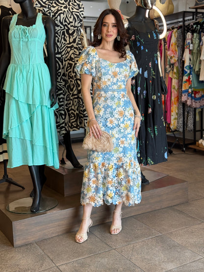 Blue Blossom Lace Dress