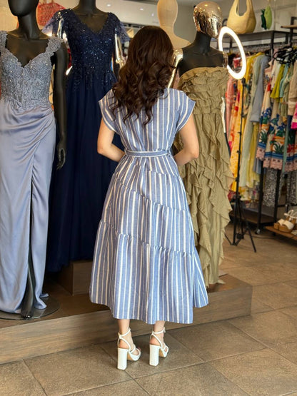Santorini Breeze Midi Dress