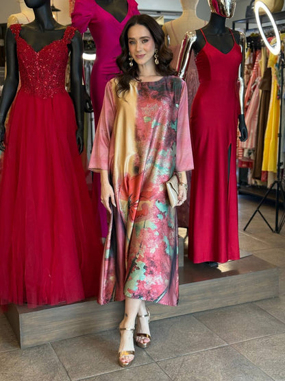 Rosé Mirage Midi Dress