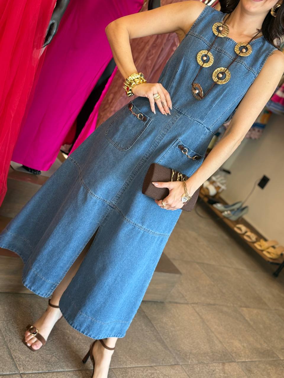 Monaco Denim Midi Dress