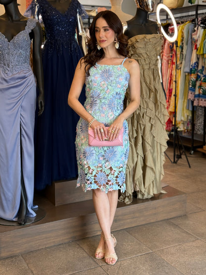 Blue Garden Lace Dress