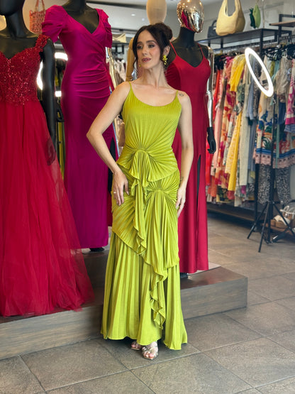 Lime Sculpture Dress