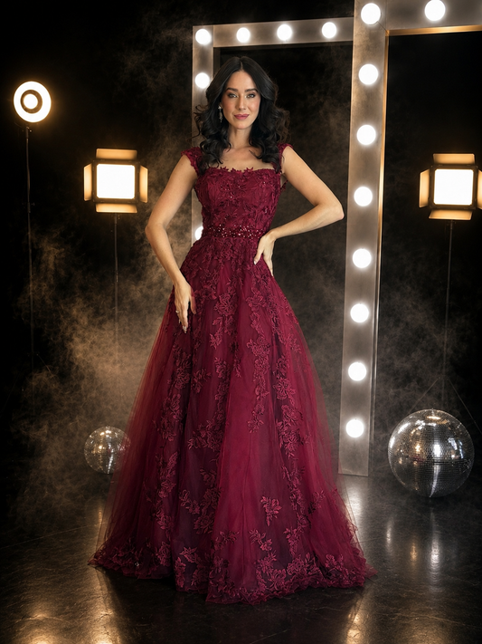 Burgundy Garden Gown