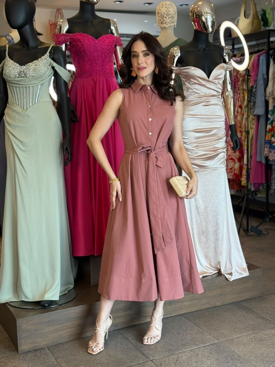 Rosewood Shirt Midi Dress